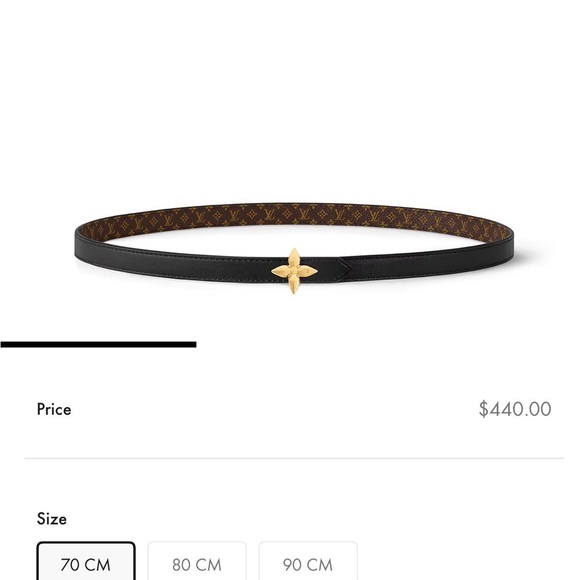 Louis Vuitton Black Belt with Gold Fleur Accent main image 4